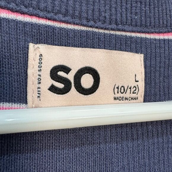 Girls’ Navy Striped Collared Dress Size L EUC - Picture 4 of 4